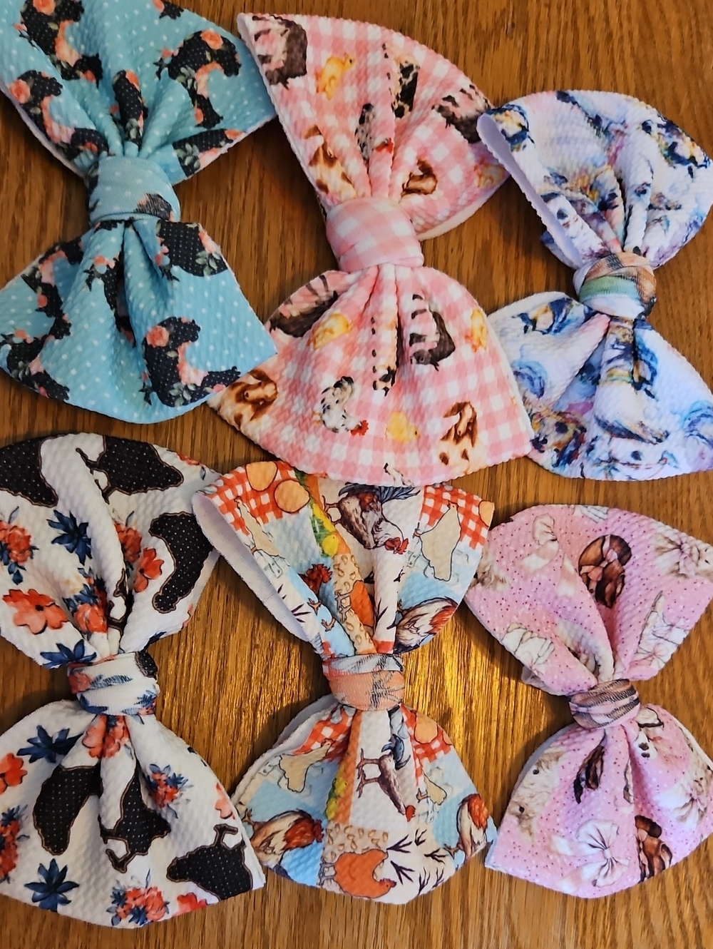 Farm Animal Bows On Clips